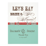 Eat, Drink n Get Married Thank You Note Cards Custom Invitation