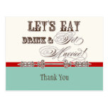 Eat, Drink n Get Married, Thank You Note Postcard