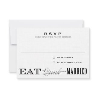 EAT, DRINK | RSVP 3.5 x 5 invitation