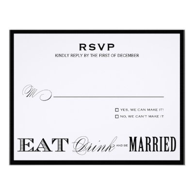 EAT, DRINK | RSVP STYLE 1 CUSTOM ANNOUNCEMENTS
