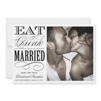 EAT, DRINK | SAVE THE DATE invitation