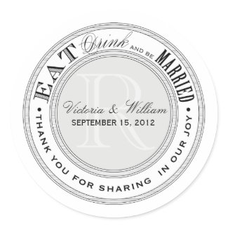 EAT, DRINK | WEDDING FAVOR LABEL sticker