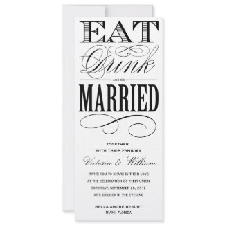 EAT, DRINK | WEDDING INVITATION 1 invitation