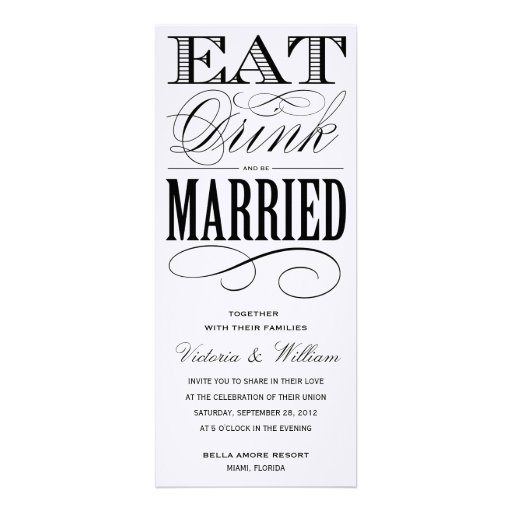 EAT, DRINK | WEDDING INVITATION 1