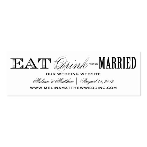EAT, DRINK | WEDDING WEBSITE CARDS BUSINESS CARD TEMPLATE (front side)