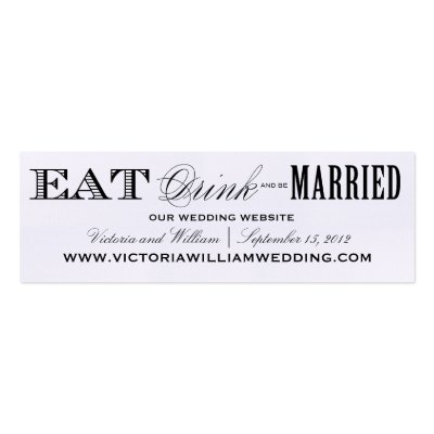 EAT, DRINK | WEDDING WEBSITE CARDS STYLE 2 BUSINESS CARD TEMPLATE