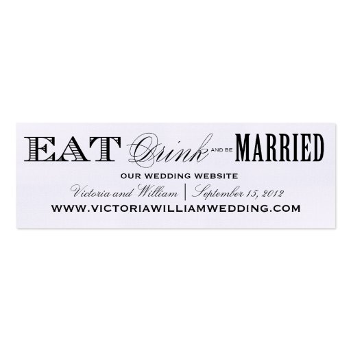 Eat Drink Wedding Website Cards Style 2 Double Sided Mini Business Cards Pack Of 20 Zazzle Wedding Website Card Templates
