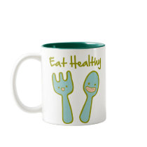 Eat Healthy Doodle Art Mug mugs