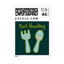 Eat Healthy Doodle Art Postage postage