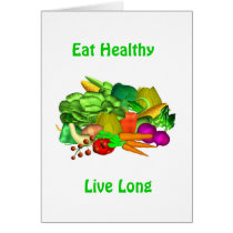 Eat Healthy live long Veggie salad on card