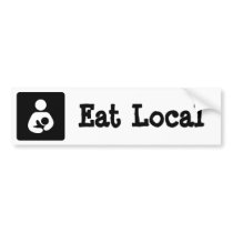 Eat Local Breastfeeding / Nursing Icon Bumper Sticker