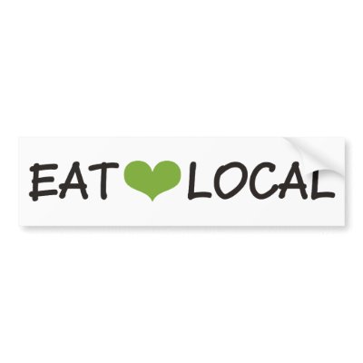 Eat Local Bumper Sticker by evisionarts