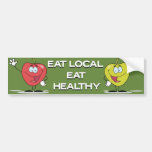 Eat Local Eat Healthy Happy Apples Bumper Sticker