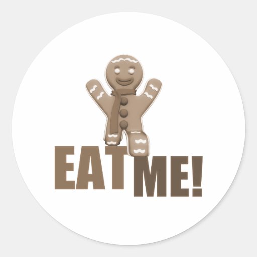 EAT ME! Gingerbread Man - Brown Sepia Sticker