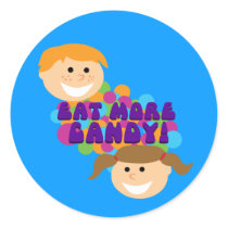 Eat More Candy Retro Kids stickers by toxiferous Eat More Candy Retro Kids stickers