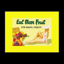 Eat More Fruit - Vintage Advertisement ca 1940s postcards