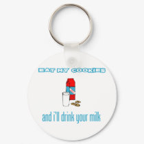 Eat My Cookies And Drink My Milk Oreo Font Spoof keychains by inquester Eat My Cookies And Drink My Milk Oreo Font Spoof keychains