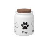Eat, Play, Love-Dog Treat Jar Candy Jars at Zazzle