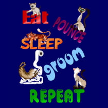 Eat, Pounce, Sleep, Groom, Repeat.. T-Shirt by Lotacats Eat, Pounce, Sleep, Groom, Repeat.. T-Shirt