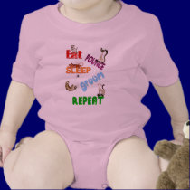 Eat, Pounce, Sleep, Groom, Repeat.. T-Shirt by Lotacats Eat, Pounce, Sleep, Groom, Repeat.. T-Shirt