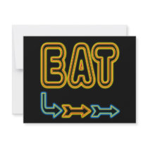 Eat Retro Neon Sign Art Custom Announcements