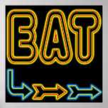 Eat Retro Neon Sign Art Print