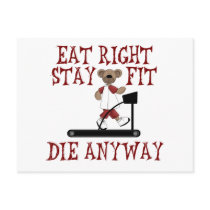 Eat Right - Stay Fit postcards by SillyShirts Eat Right - Stay Fit postcards