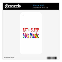 Eat Sleep 50's Music Skin For iPhone 4S