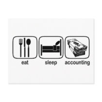 Eat Sleep Accounting Postcard