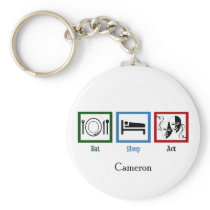 Eat Sleep Act Key Chain