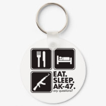 Eat Sleep AK-47 - Black keychains