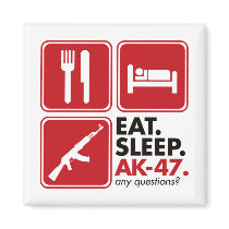 Eat Sleep AK-47 - Red magnets