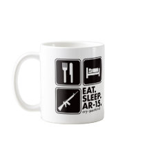 Eat Sleep AR-15 - Black mugs by visualnewbie Eat Sleep AR-15 - Black mugs
