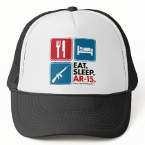 Eat Sleep AR-15 - Red and Blue hats by visualnewbie Eat Sleep AR-15 - Red and Blue hats