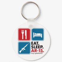 Eat Sleep AR-15 - Red and Blue keychains