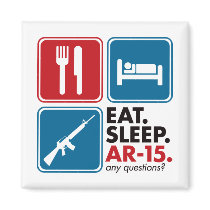 Eat Sleep AR-15 - Red and Blue magnets