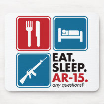 Eat Sleep AR-15 - Red and Blue mousepads by visualnewbie Eat Sleep AR-15 - Red and Blue mousepads