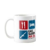 Eat Sleep AR-15 - Red and Blue mugs by visualnewbie Eat Sleep AR-15 - Red and Blue mugs