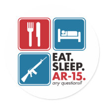 Eat Sleep AR-15 - Red and Blue stickers by visualnewbie Eat Sleep AR-15 - Red and Blue stickers