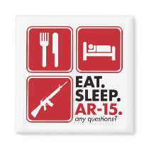 Eat Sleep AR-15 - Red magnets