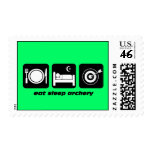 eat sleep archery postage stamp