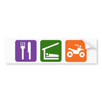 Eat Sleep ATV Bumper Sticker