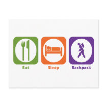 Eat Sleep Backpack Post Cards
