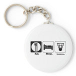 eat sleep badminton keychains