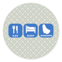 Eat Sleep Barbados Round Stickers