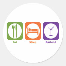 Eat Sleep Bartend Stickers