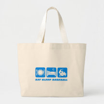Eat sleep baseball canvas bag