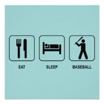 Eat Sleep Baseball Invitation