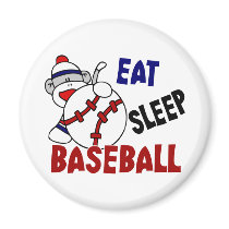 Eat Sleep Baseball Sock Monkey magnets