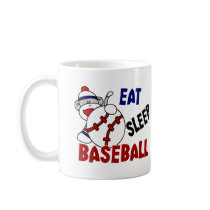 Eat Sleep Baseball Sock Monkey mugs by LifesInk Eat Sleep Baseball Sock Monkey mugs